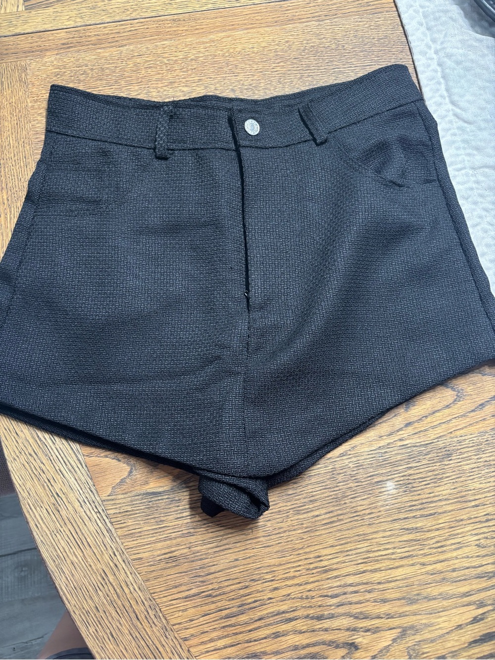 glam Black High-Waist Tailored Women's Shorts